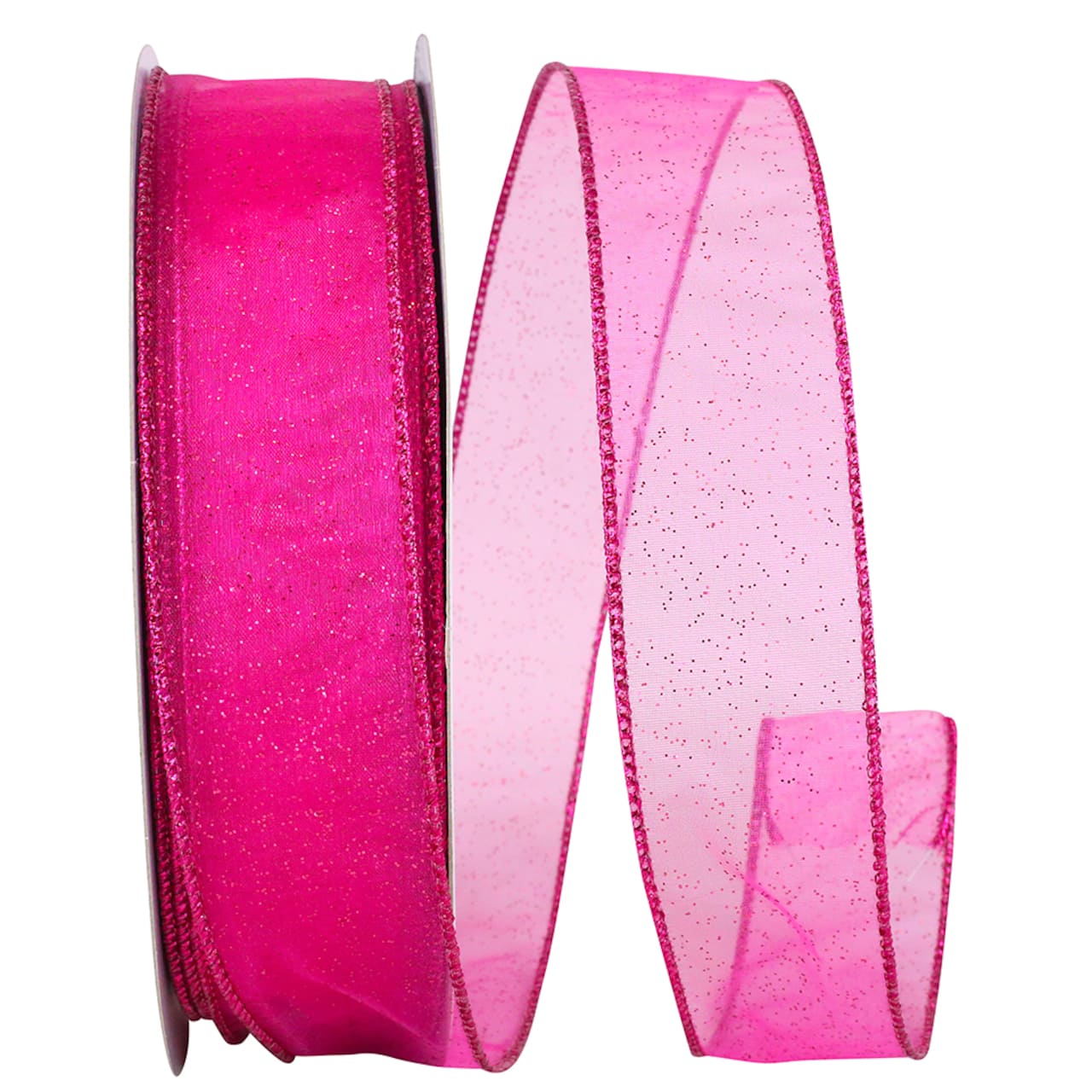 JAM Paper 1.5" x 50yd. Sheer Glitz Wired Value Ribbon